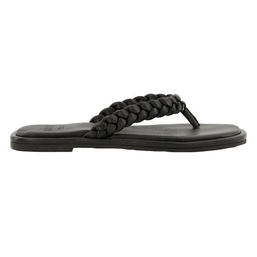 Front - Dune London Womens/Ladies Loxx Plaited Leather Toe Post Flat Sandals