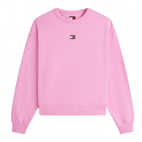 Front - Tommy Jeans Womens/Ladies Badge Crew Neck Boxy Sweatshirt