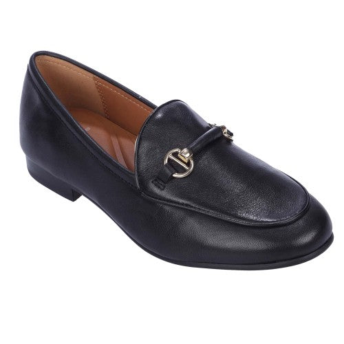 Front - Dune London Womens/Ladies Grandeur Leather Wide Loafers