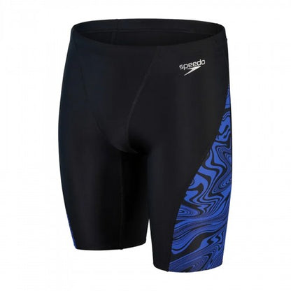 Front - Speedo Mens Marble Effect Jammer Shorts