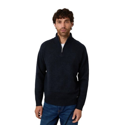 Front - Threadbare Mens Rossen Quarter Zip Raglan Long-Sleeved Jumper