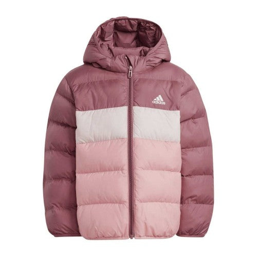 Front - Adidas Childrens/Kids Colour Block Hooded Puffer Jacket