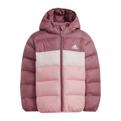 Front - Adidas Childrens/Kids Colour Block Hooded Puffer Jacket