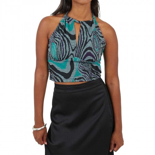Front - Brave Soul Womens/Ladies Abstract Jacquard Halter Top