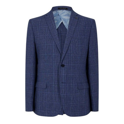 Front - Ted Baker Mens Plaid Houndstooth Suit Jacket
