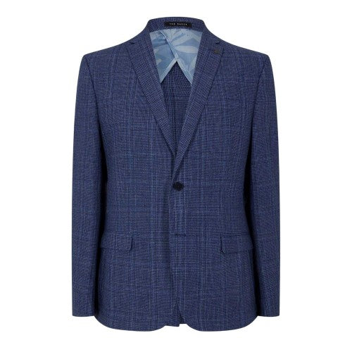 Front - Ted Baker Mens Plaid Houndstooth Suit Jacket