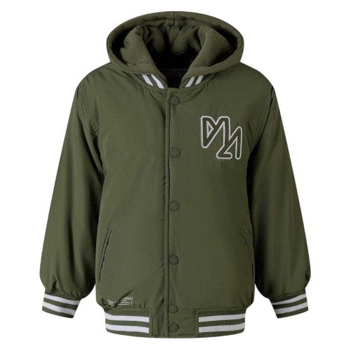 Front - Minoti Boys Embroidered Baseball Varsity Jacket