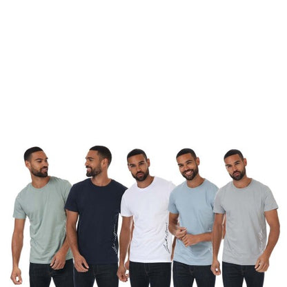Front - Jack And Jones Mens Crew Neck T-Shirt (Pack of 5)