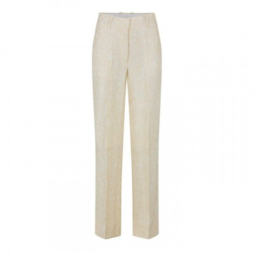 Front - Off White Womens/Ladies Fresco Paisley Straight Trousers