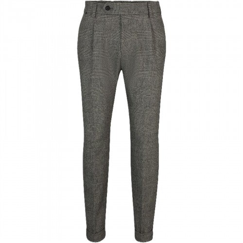 Front - Boss Mens Perin Pleated Trousers