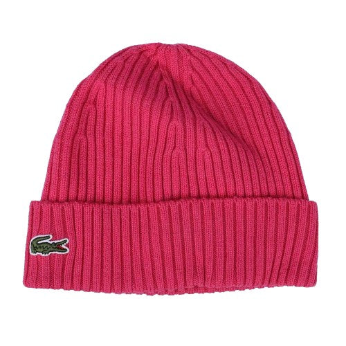 Front - Lacoste Ribbed Brushed Knitted Beanie