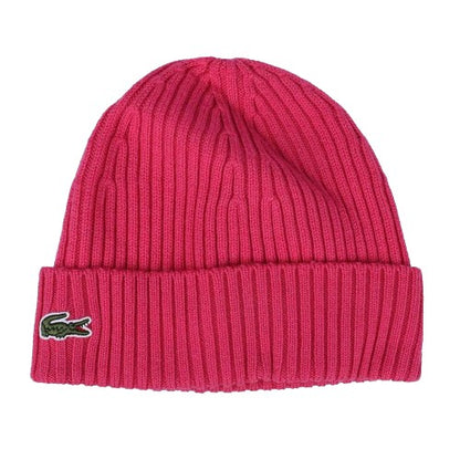 Front - Lacoste Ribbed Brushed Knitted Beanie
