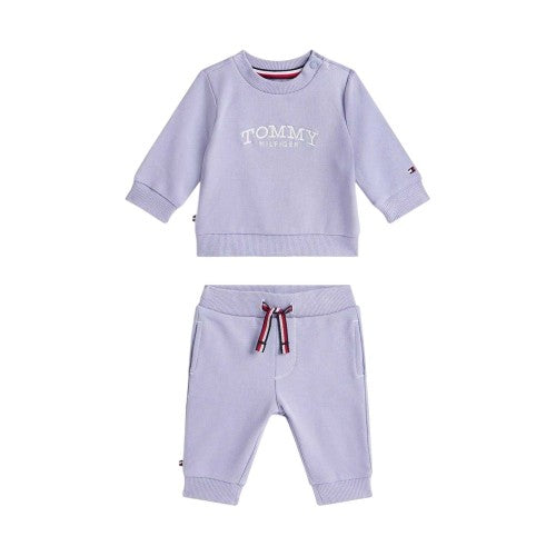 Front - Tommy Hilfiger Childrens/Kids Lettering Sweatshirt & Jogging Bottoms Set