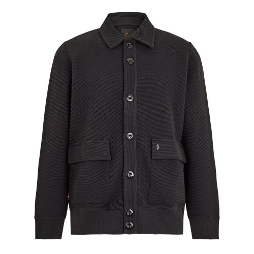 Front - Luke Mens Cribbs Ribbed Knitted Cardigan