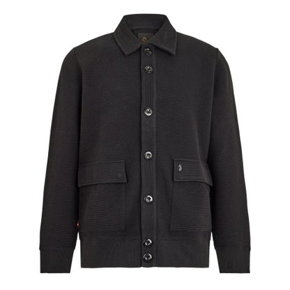 Front - Luke Mens Cribbs Ribbed Knitted Cardigan