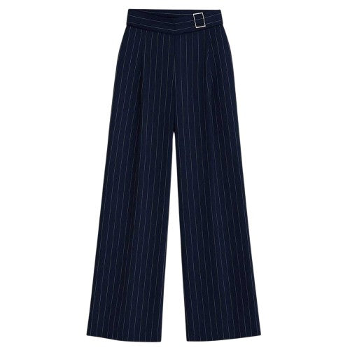 Front - I Saw It First Womens/Ladies Pinstripe Wide Leg Trousers
