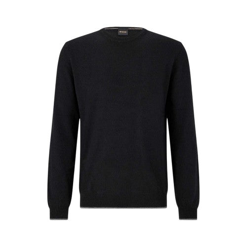 Front - Boss Mens Plain Regular Long-Sleeved Sweater Top
