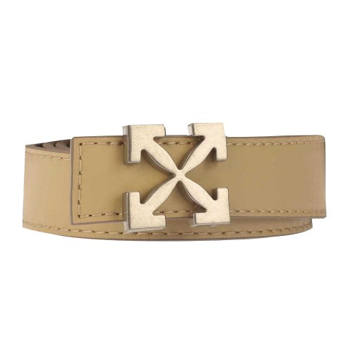 Front - Off White Mens Arrow Logo Leather Reversible Belt