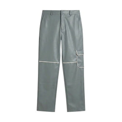 Front - Native Youth Mens Faux Leather Trousers