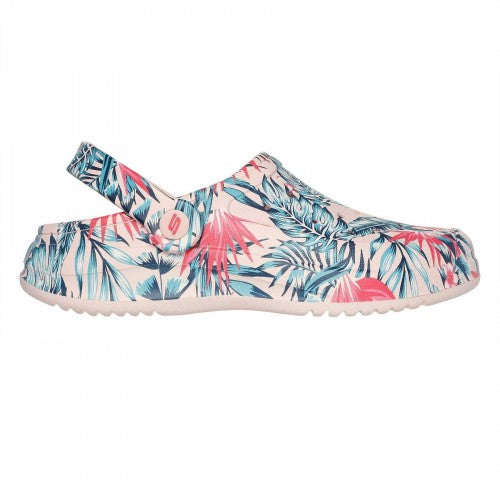 Front - Skechers Womens/Ladies Archfitwave Floral Open Toe Clogs