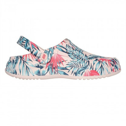 Front - Skechers Womens/Ladies Archfitwave Floral Open Toe Clogs