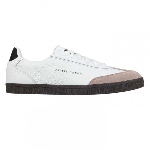 Front - Pretty Green Mens Moorgate Leather Trainers