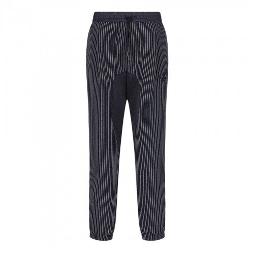 Front - Emporio Armani EA7 Mens Pinstripe Elasticated Cuff Trousers