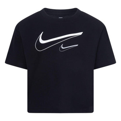 Front - Nike Girls Swoosh Boxy T-Shirt