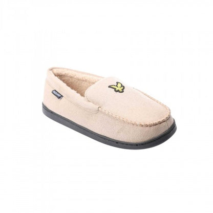 Front - Lyle & Scott Mens Aspen Faux Suede Moccasin Slippers
