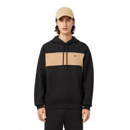 Front - Lacoste Mens Colour Block Fleece Hoodie