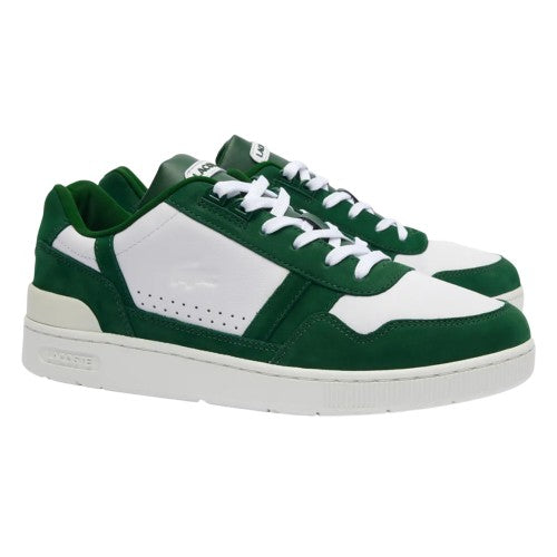 Front - Lacoste Mens T-Clip Leather Trainers