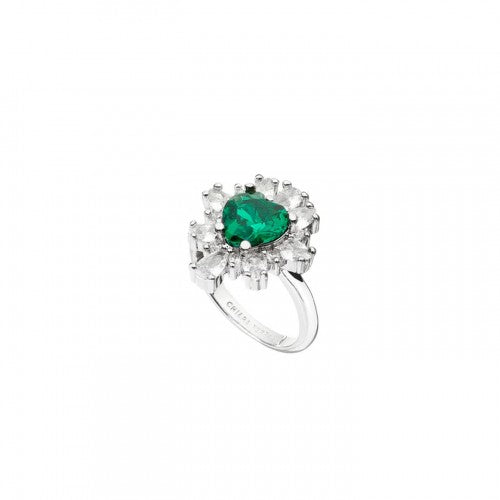 Front - Chiara Ferragni Womens/Ladies Polished Crystal Heart Band Ring