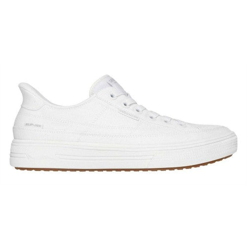 Front - Skechers Mens Arcade See Ya There Canvas Trainers