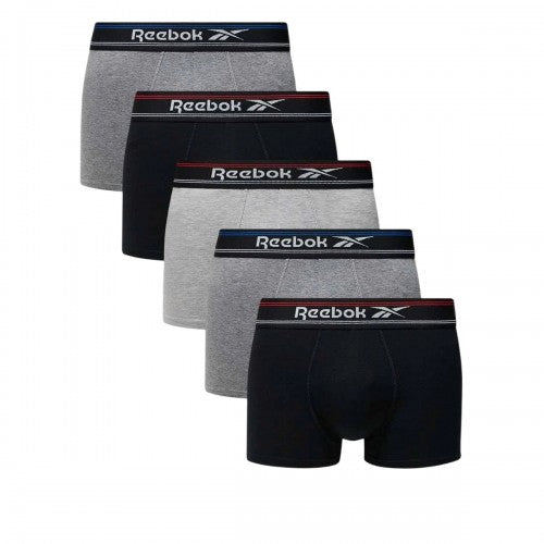 Front - Reebok Mens Sports Boxer Shorts (Pack of 5)
