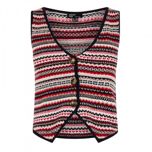 Front - Nobody´s Child Womens/Ladies Fair Isle Waistcoat