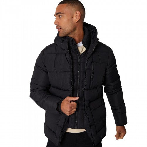 Front - Threadbare Mens Charleston Quilted Puffer Jacket
