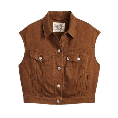 Front - Levis Womens/Ladies Shrunken 90s Denim Vest Top