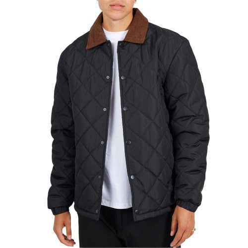 Front - Brave Soul Mens Quilted Coach Jacket
