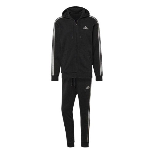 Front - Adidas Mens 3 Stripes Fleece Tracksuit