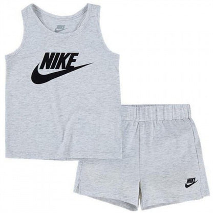 Front - Nike Childrens/Kids Club Swoosh Top & Shorts Set