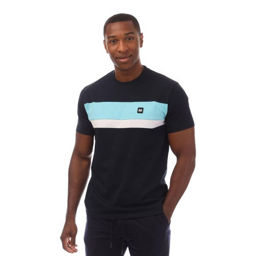 Front - Weekend Offender Mens Crossword Colour Block T-Shirt