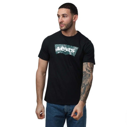 Front - Levis Mens Bandana Print Crew Neck T-Shirt