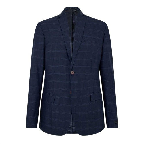 Front - Ted Baker Mens Rust Plaid Flap Pocket Suit Jacket