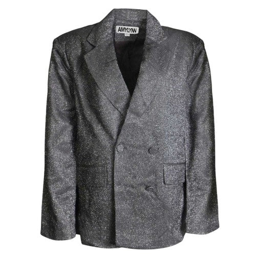 Front - AmyLynn Womens/Ladies Ezra Metallic Double-Breasted Blazer