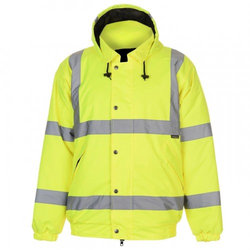 Front - Dunlop Mens Hi-Vis Safety Bomber Jacket