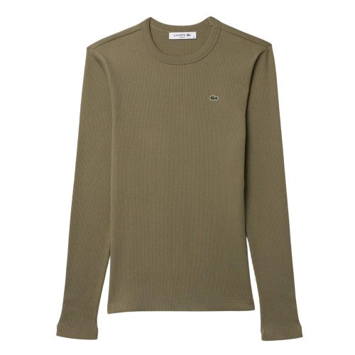 Front - Lacoste Womens/Ladies Ribbed Slim T-Shirt