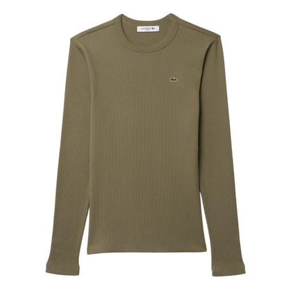 Front - Lacoste Womens/Ladies Ribbed Slim T-Shirt