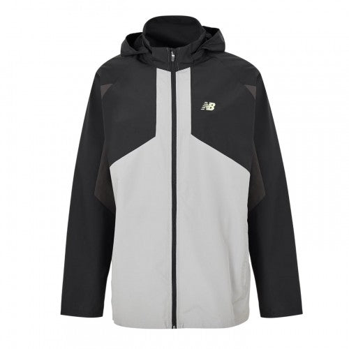 Front - New Balance Mens Balance Colour Block Woven Regular Long-Sleeved Hooded Jacket