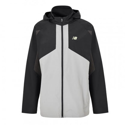 Front - New Balance Mens Balance Colour Block Woven Regular Long-Sleeved Hooded Jacket