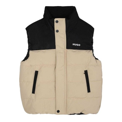 Front - Hugo Childrens/Kids Padded Reversible Regular Sleeveless Gilet